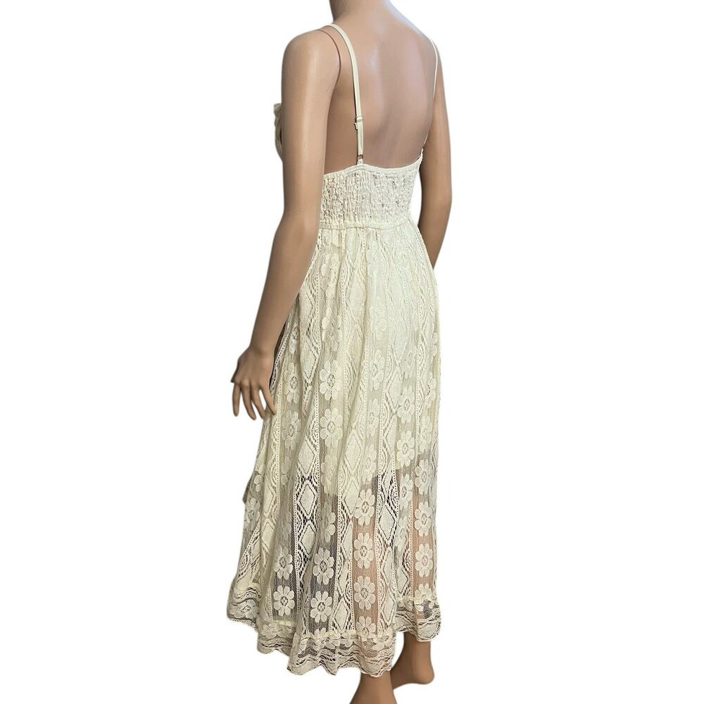 Cupshe Astrid High Low Lace Dress Large Tassled Boho Vacation Cream Casual Beach - Picture 6 of 12